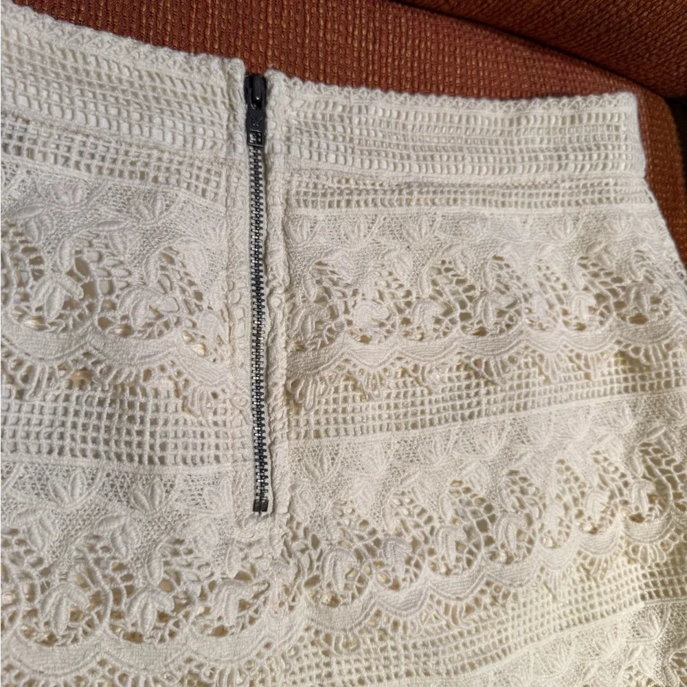 American Eagle Outfitters Cream Crochet Lace Mini Skirt - Picture 6 of 7